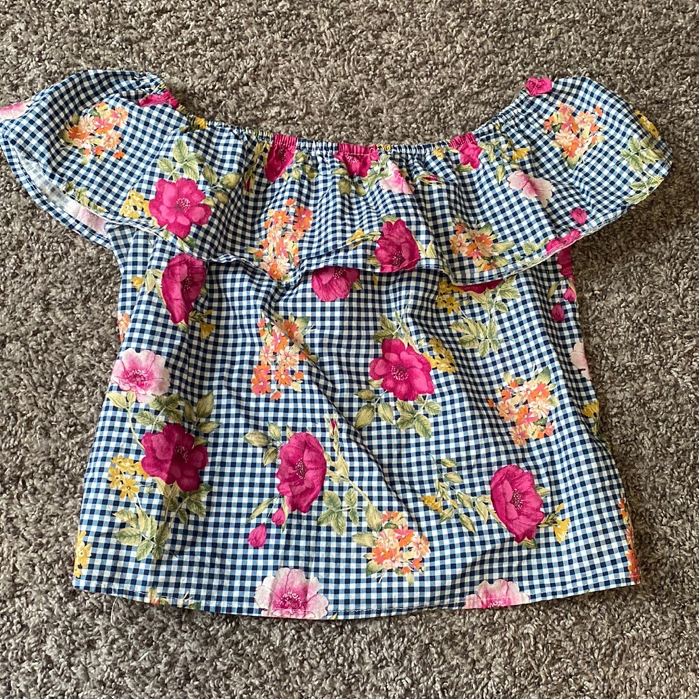 Floral Small Off the Shoulder Crop Top